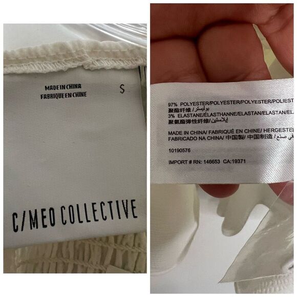 NEW C/MEO COLLECTIVE Expired Ruffle Mini Dress in Ivory Size Small - Picture 8 of 8